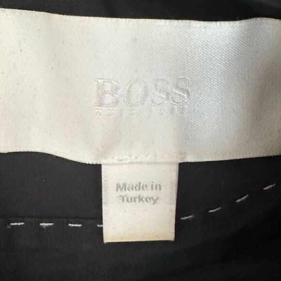 BOSS Hugo Boss Designer Little Black Dress Classic Midi Stretchy Size Medium 6/8 - Picture 7 of 11